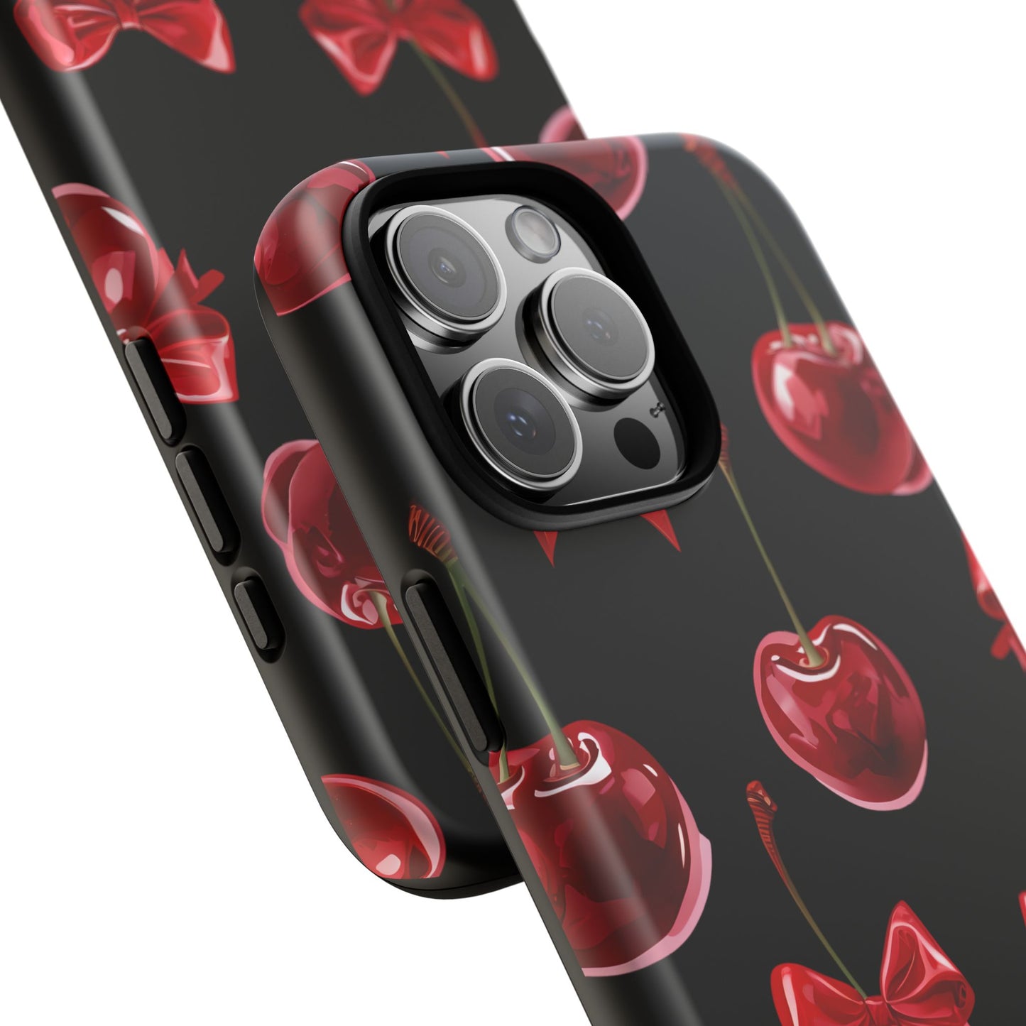 Coquette-Cherry Print Tough Phone Case - Stylish & Durable Protection