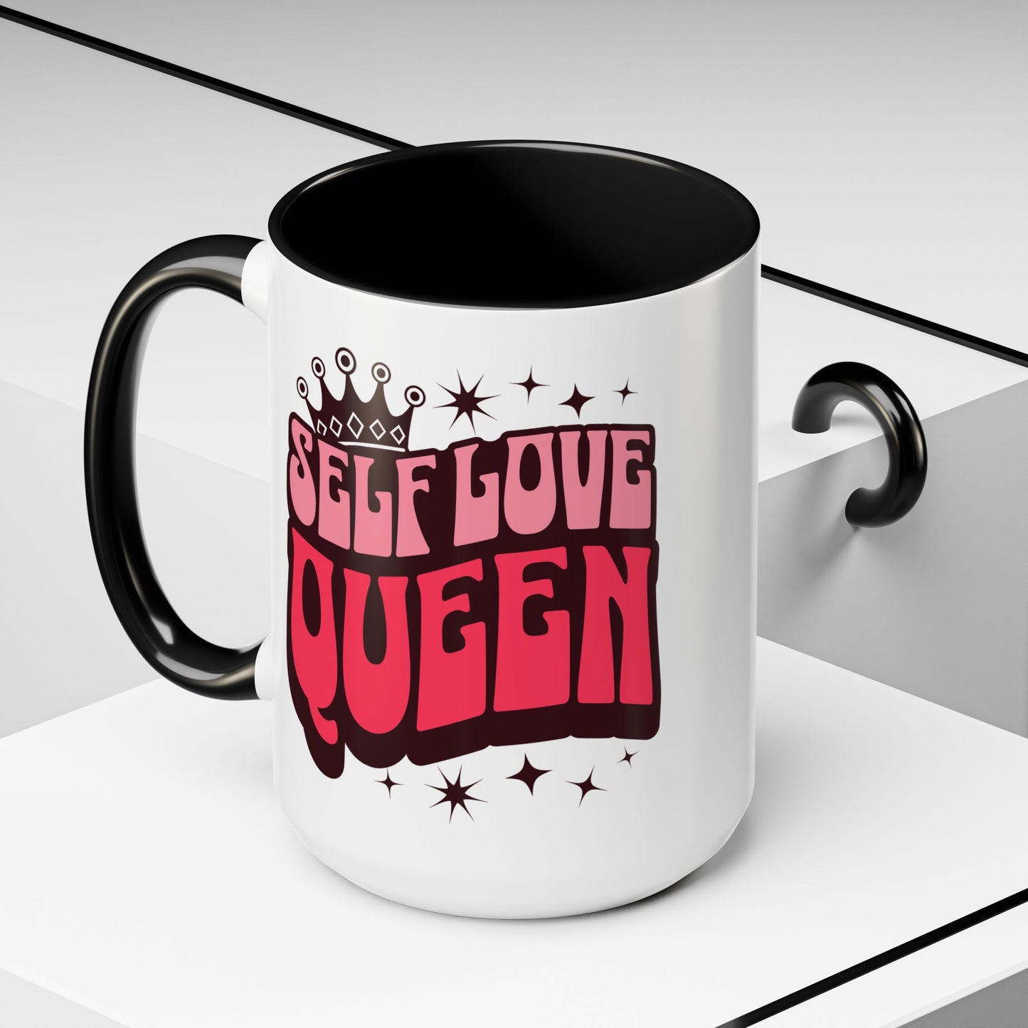 Self Love Queen Accent Coffee Mug - Empowering 15oz