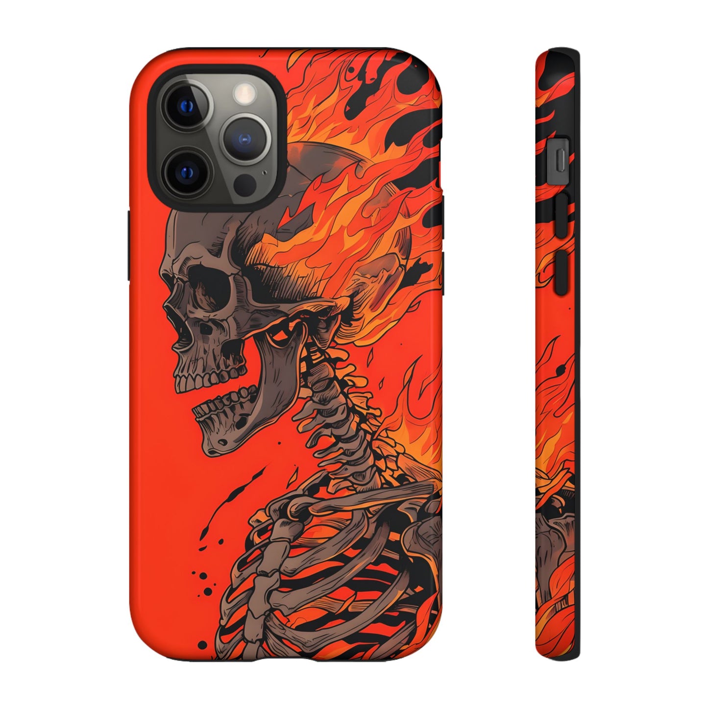 Flaming Skeleton Phone Case - Tough & Stylish Protection