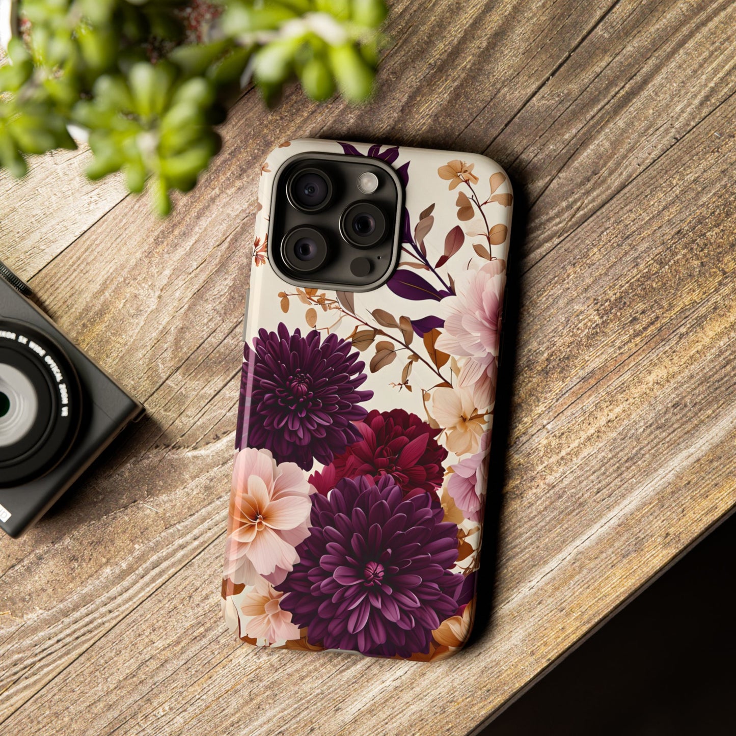 Floral Tough Phone Case - Elegant Design for iPhones & Androids