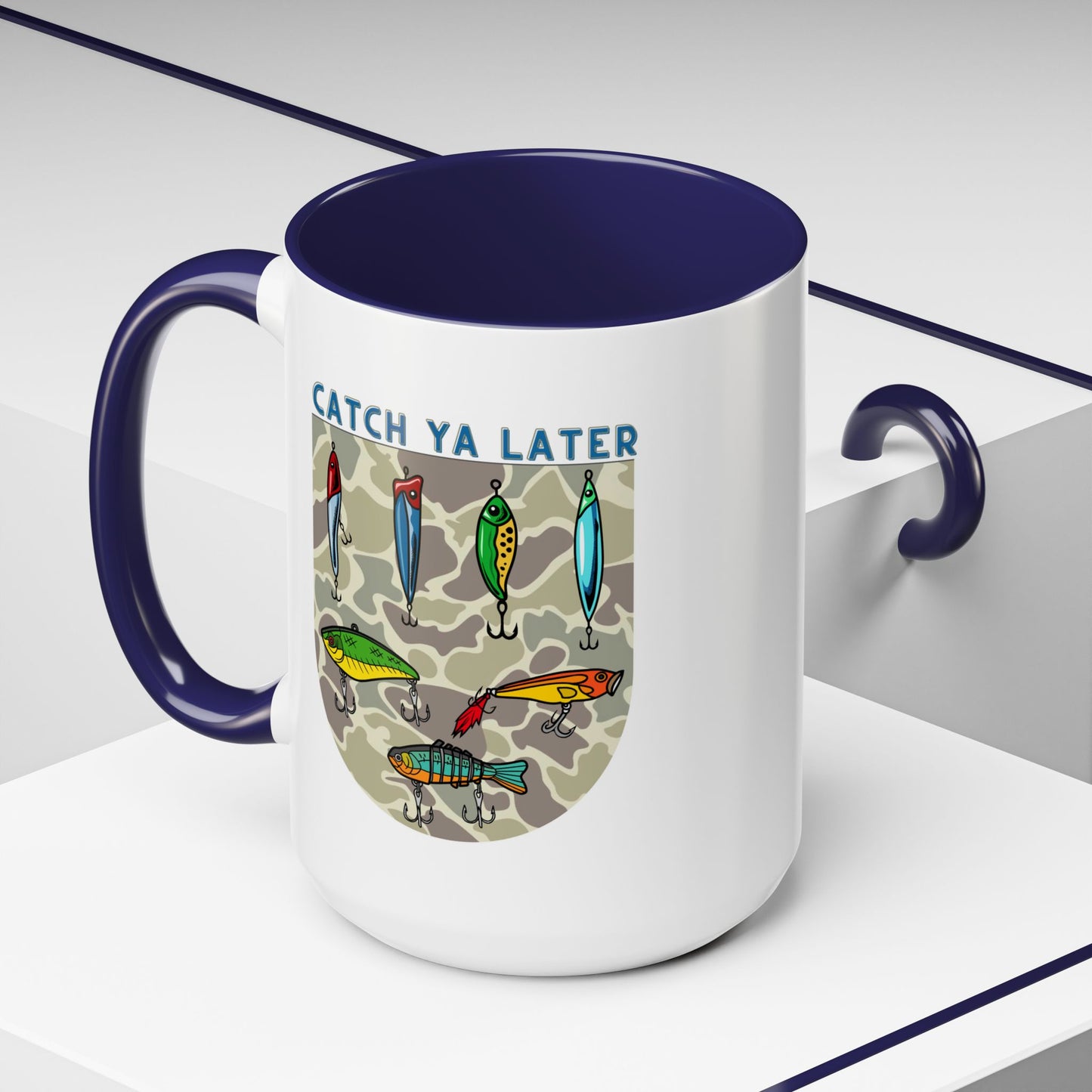 Catch Ya Later Fishing 15oz Mug - Fun Accent Coffee Mug for Anglers