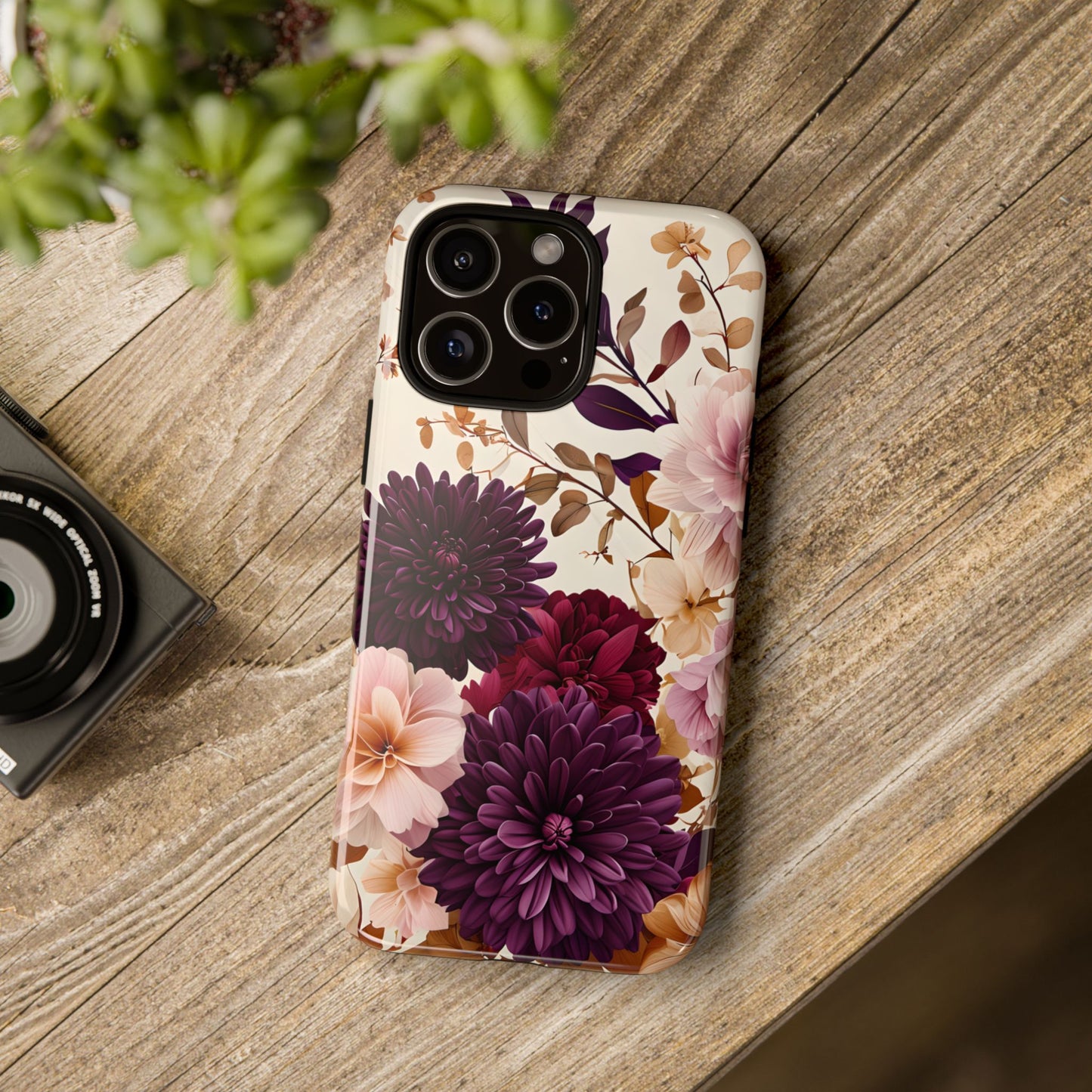 Floral Tough Phone Case - Elegant Design for iPhones & Androids