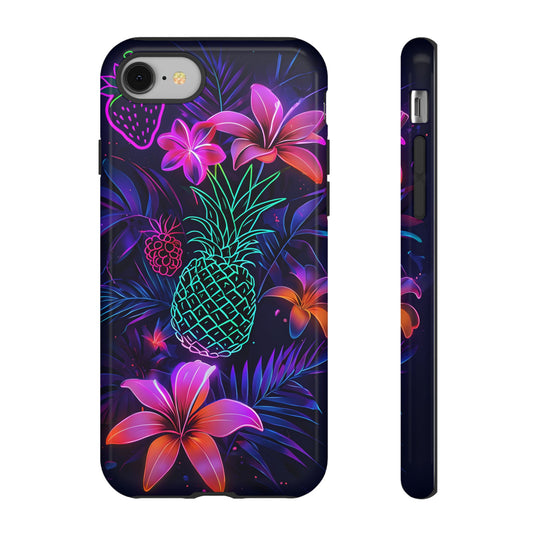 Tough Cases - Tropical Neon Floral iPhone Case