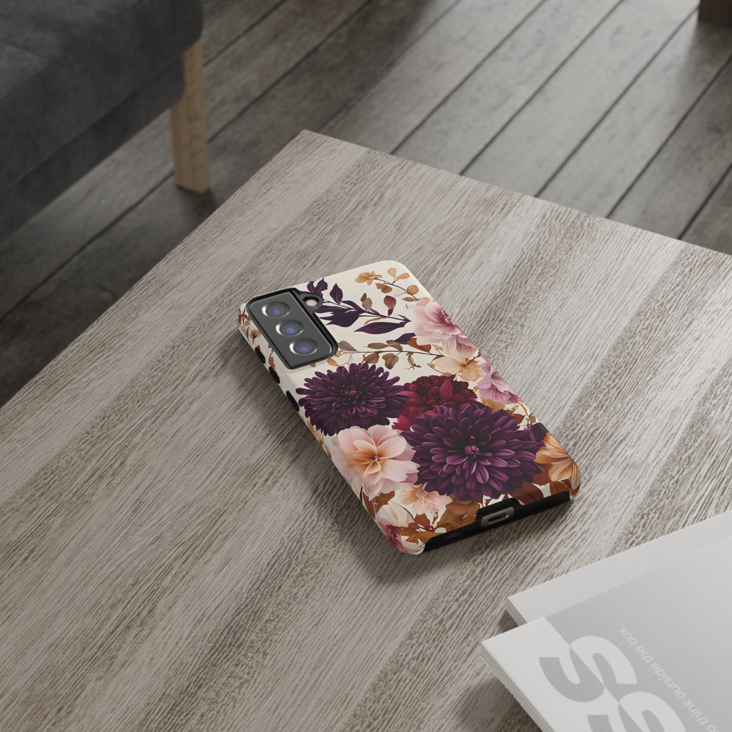 Floral Tough Phone Case - Elegant Design for iPhones & Androids