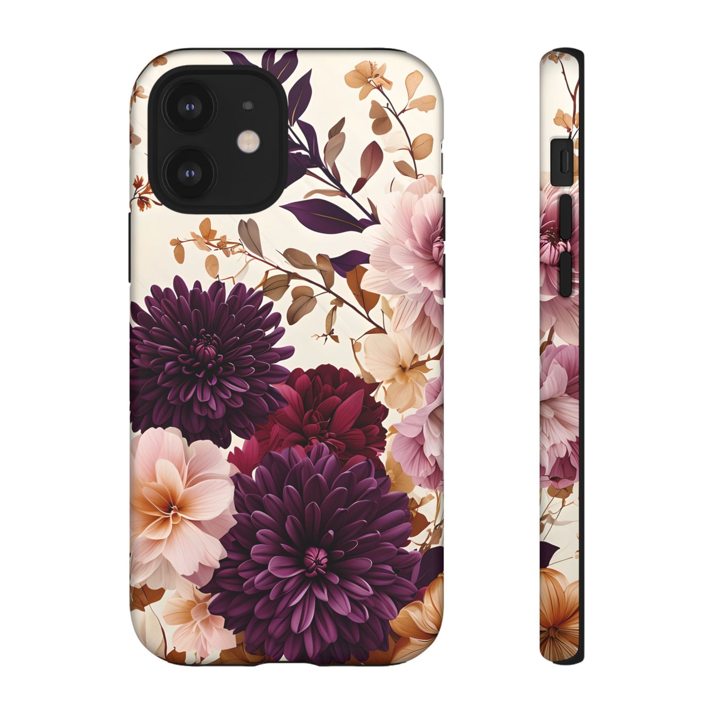 Floral Tough Phone Case - Elegant Design for iPhones & Androids