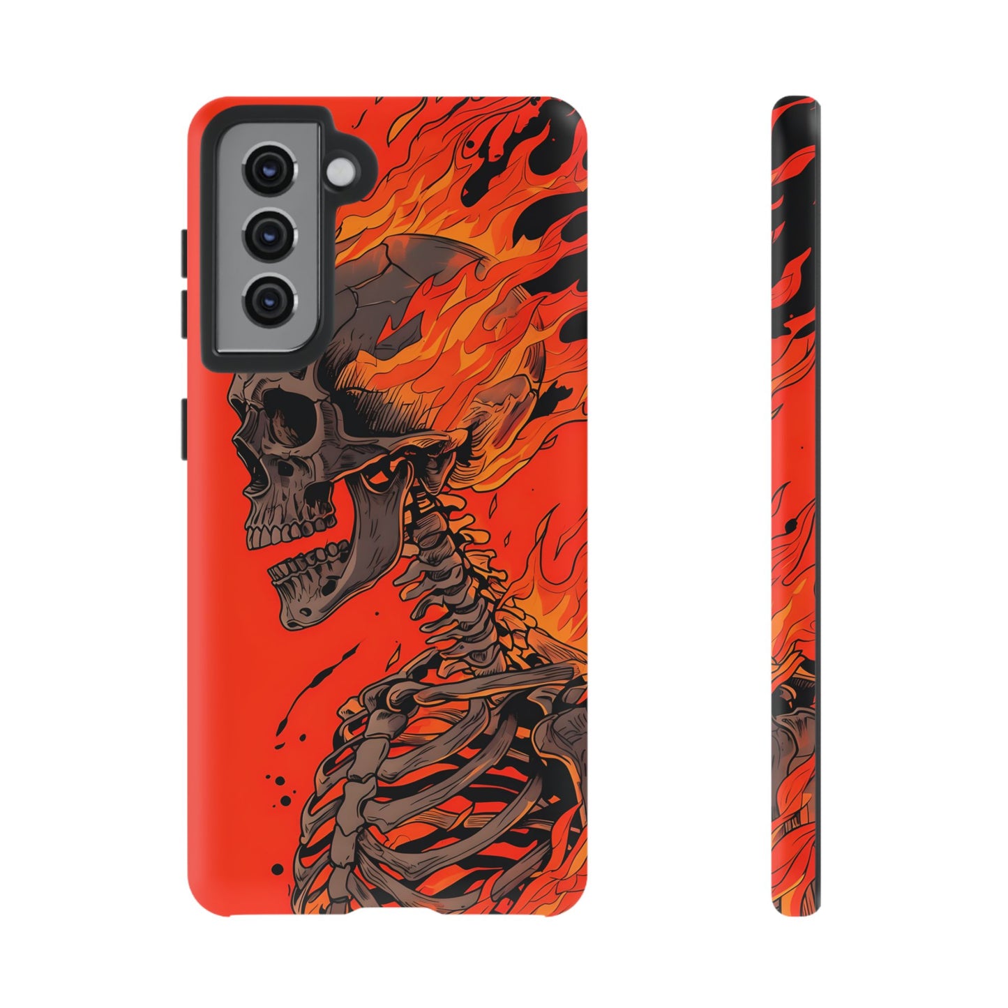 Flaming Skeleton Phone Case - Tough & Stylish Protection