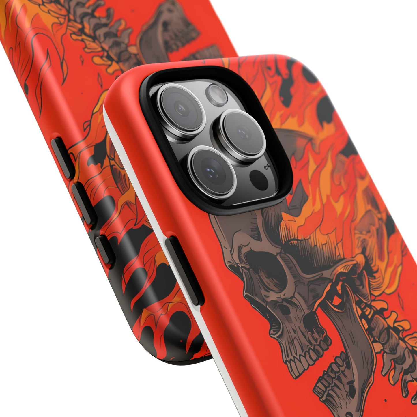 Flaming Skeleton Phone Case - Tough & Stylish Protection