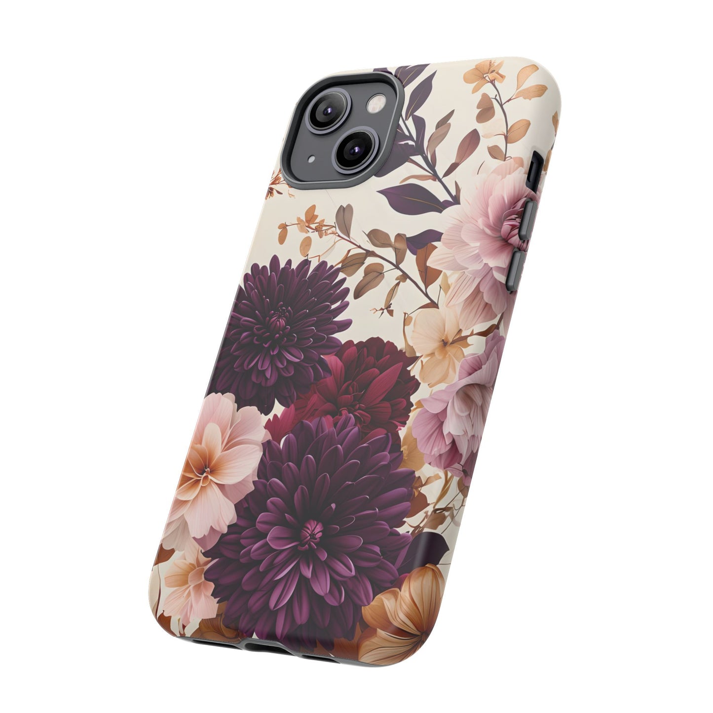 Floral Tough Phone Case - Elegant Design for iPhones & Androids
