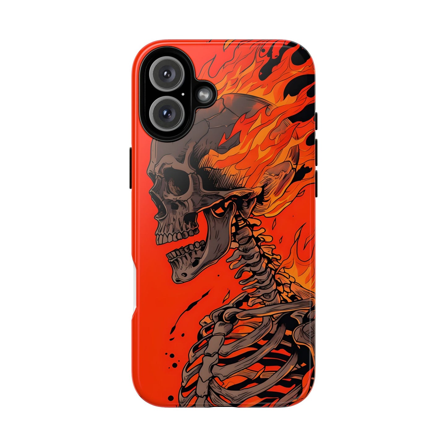 Flaming Skeleton Phone Case - Tough & Stylish Protection