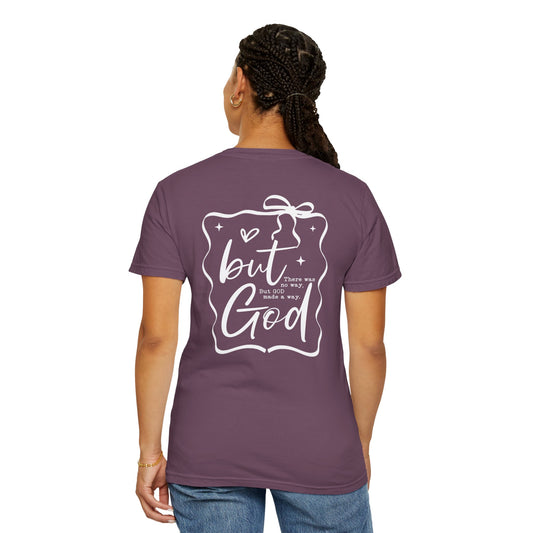 Inspirational T-Shirt with Bow Design – "But God"