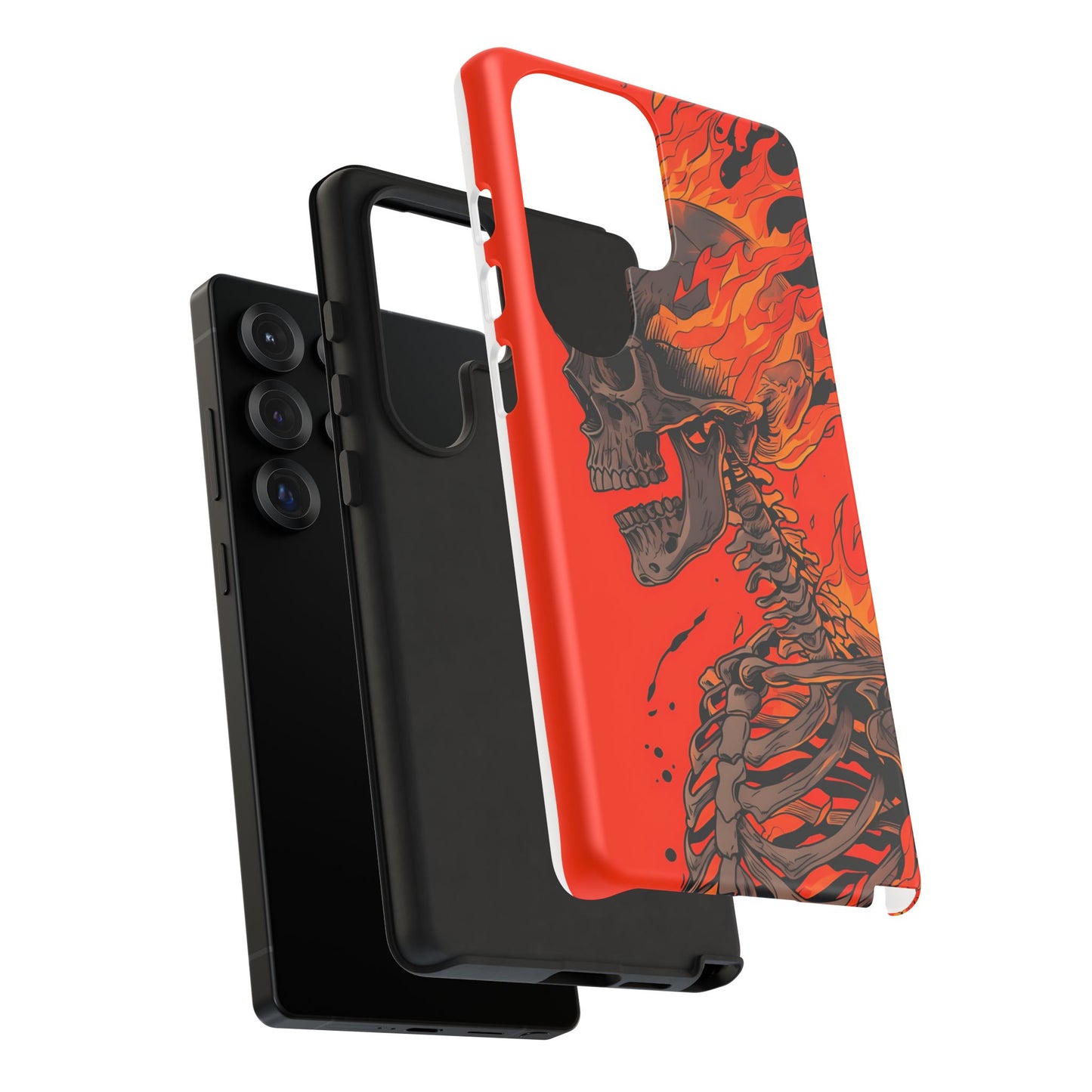 Flaming Skeleton Phone Case - Tough & Stylish Protection