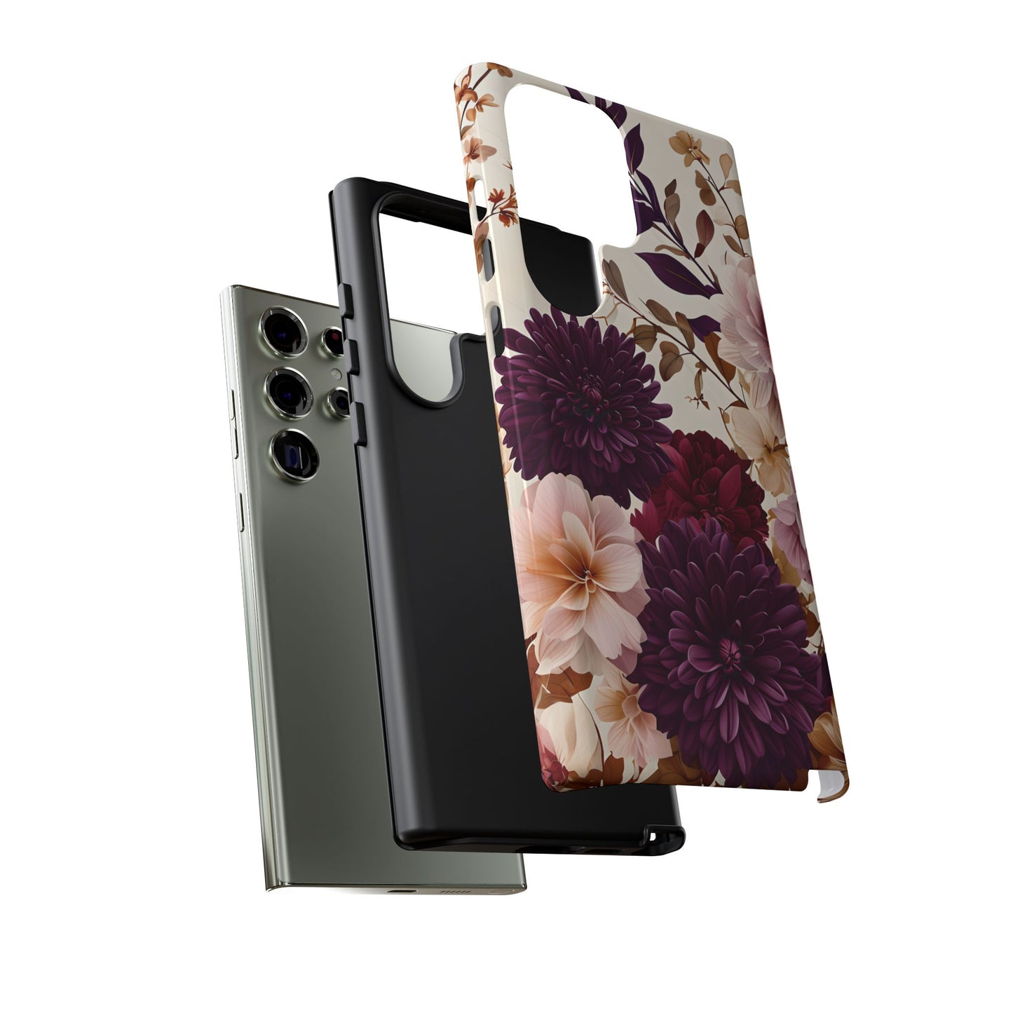 Floral Tough Phone Case - Elegant Design for iPhones & Androids