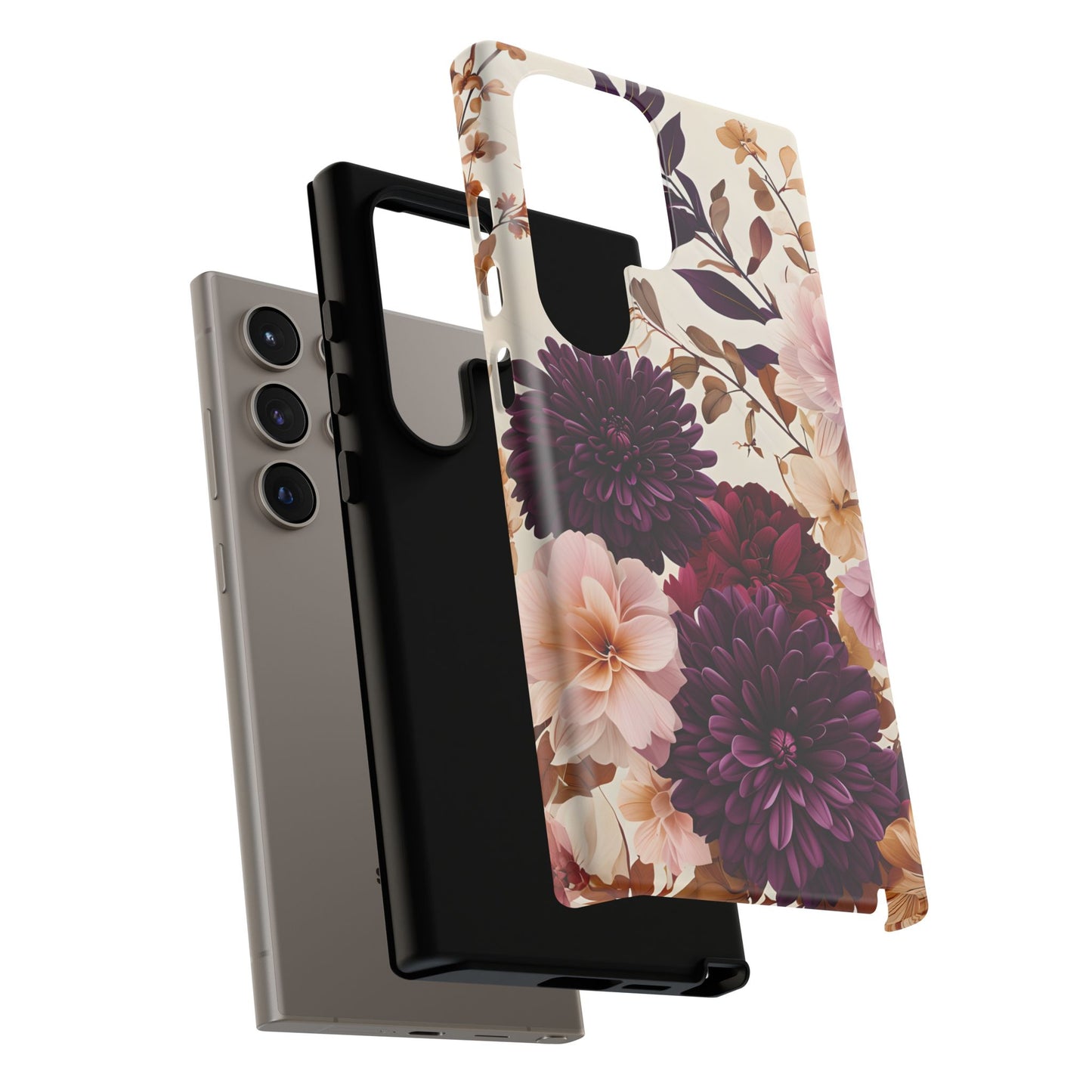 Floral Tough Phone Case - Elegant Design for iPhones & Androids