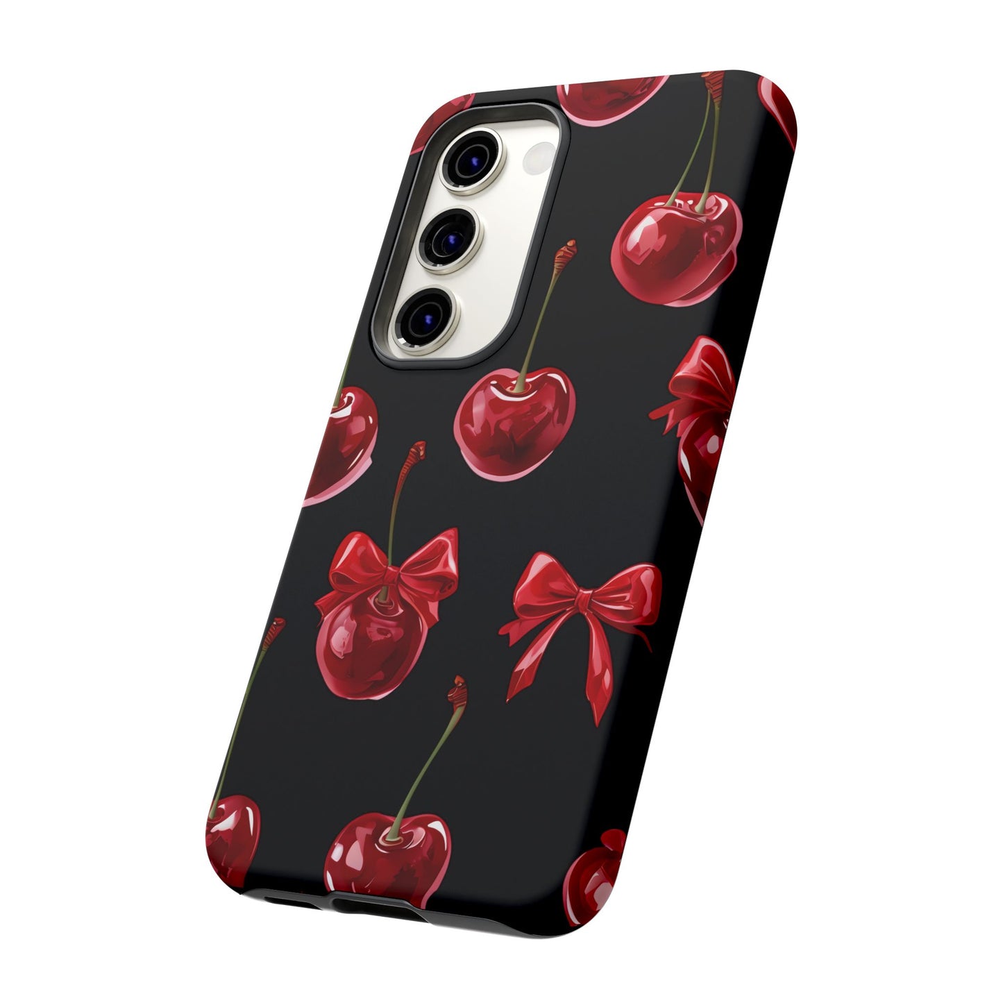 Coquette-Cherry Print Tough Phone Case - Stylish & Durable Protection