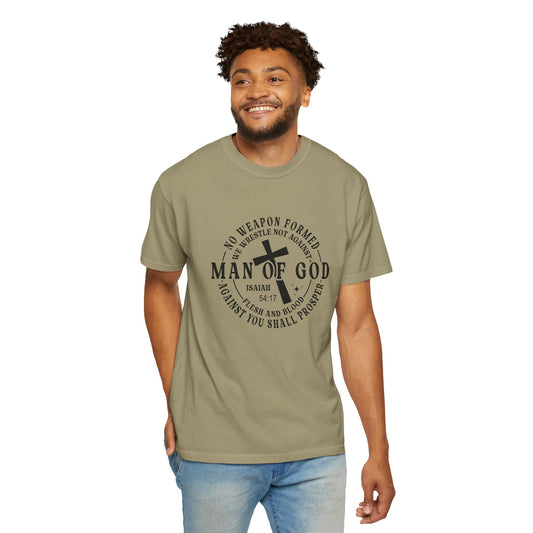 Man of God Inspirational T-Shirt | Unisex Garment-Dyed Tee for Faith and Strength