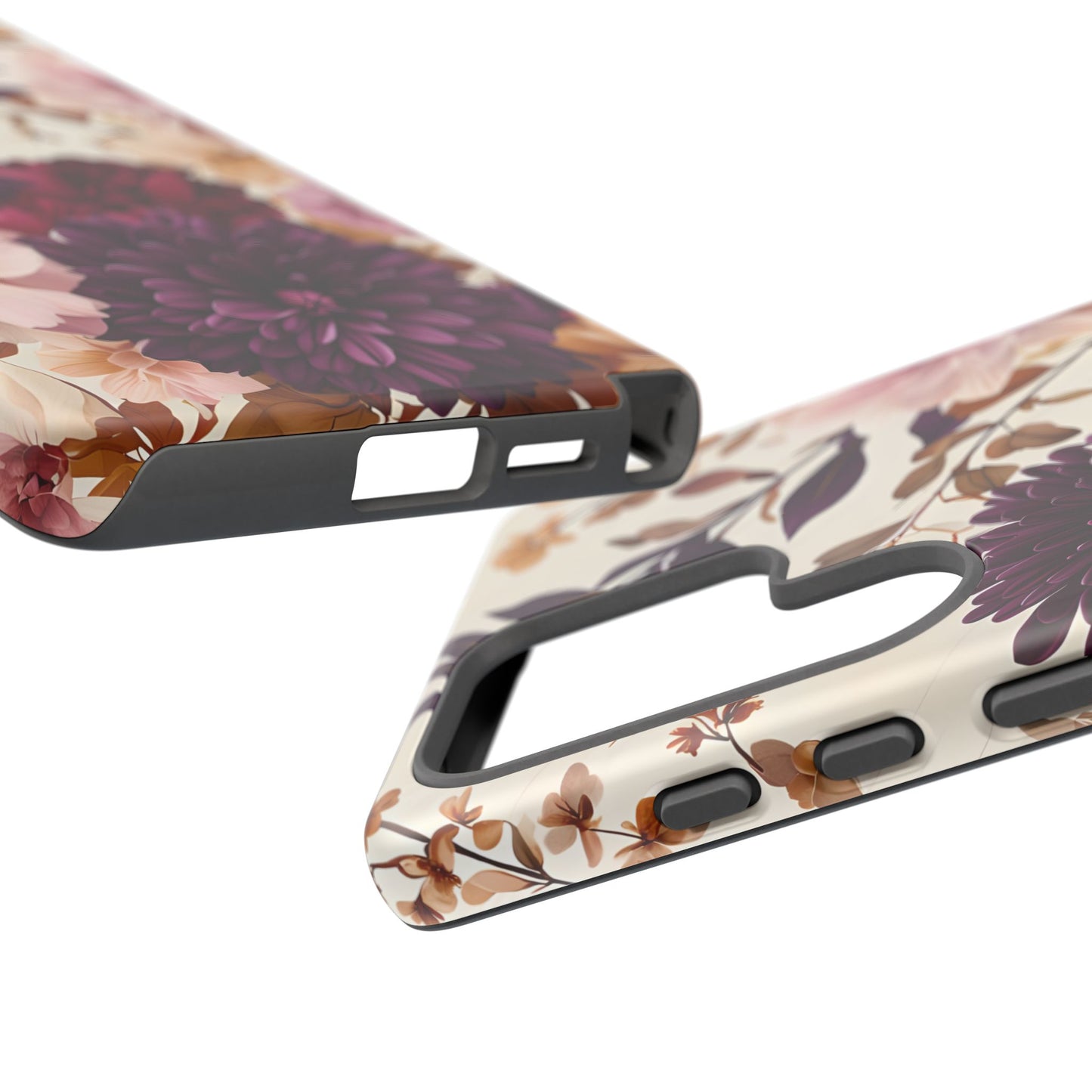 Floral Tough Phone Case - Elegant Design for iPhones & Androids