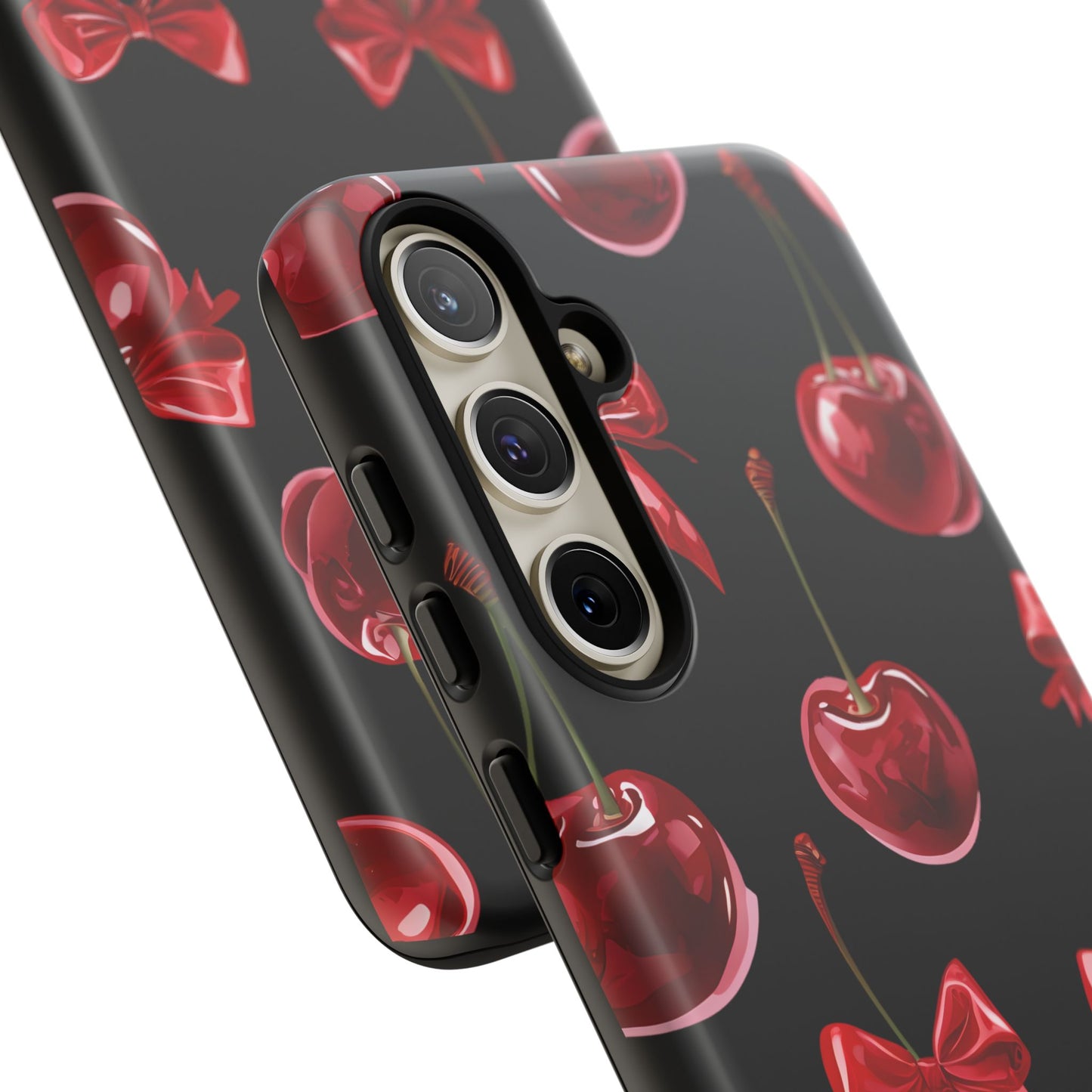 Coquette-Cherry Print Tough Phone Case - Stylish & Durable Protection