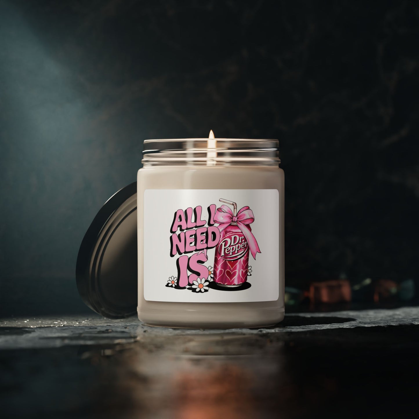 Scented Soy Candle - All I Need is Dr Pepper, 9oz, Fun Gift for Soda Lovers