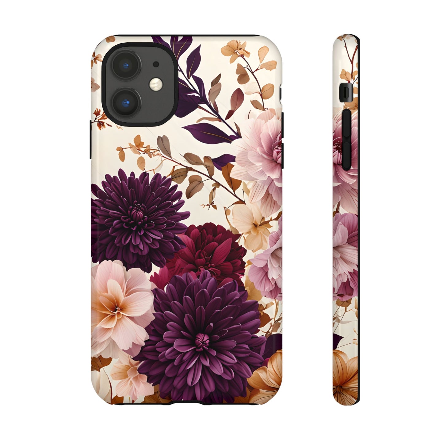 Floral Tough Phone Case - Elegant Design for iPhones & Androids