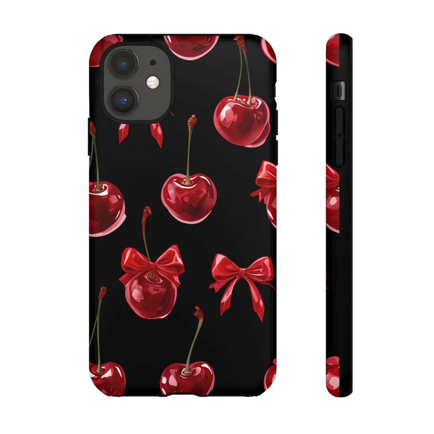 Coquette-Cherry Print Tough Phone Case - Stylish & Durable Protection