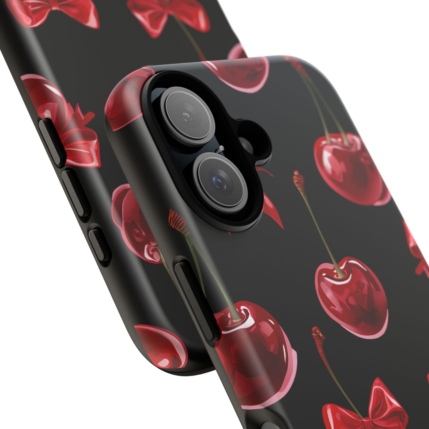 Coquette-Cherry Print Tough Phone Case - Stylish & Durable Protection