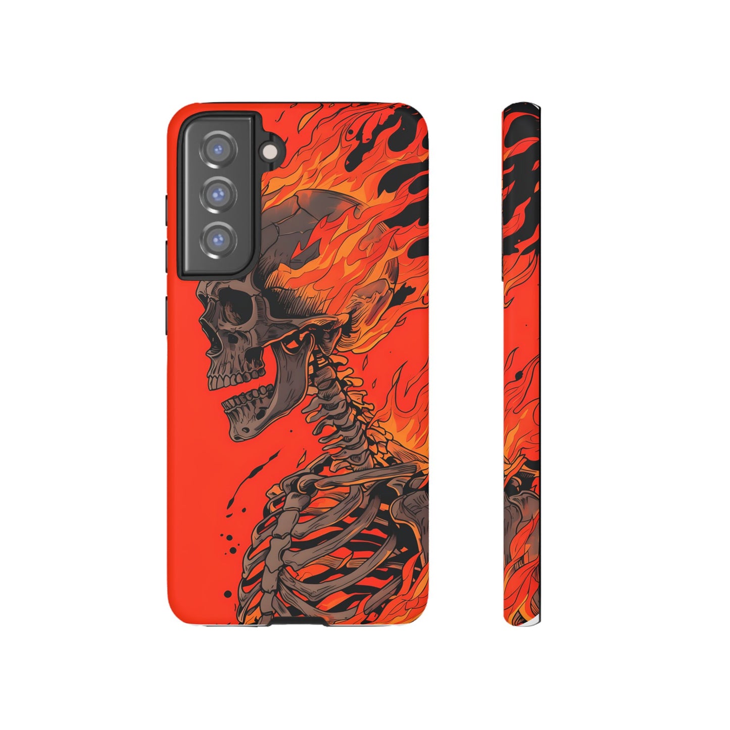 Flaming Skeleton Phone Case - Tough & Stylish Protection