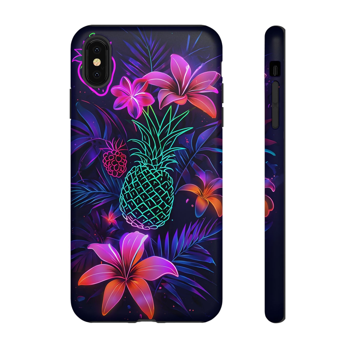 Tough Cases - Tropical Neon Floral iPhone Case