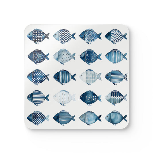 Fish Pattern Cork Coaster Set - Ocean-Inspired Home Decor for Beach Lovers