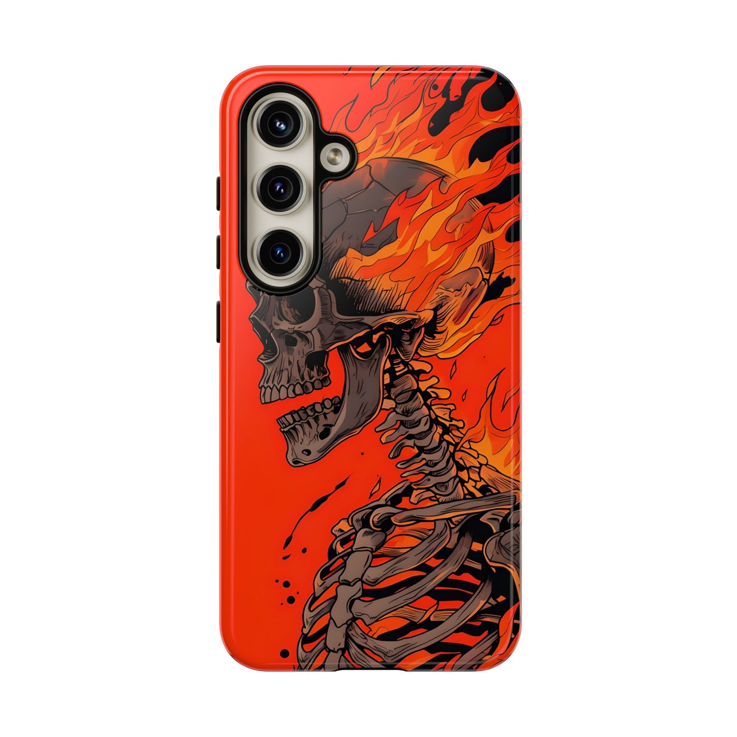 Flaming Skeleton Phone Case - Tough & Stylish Protection
