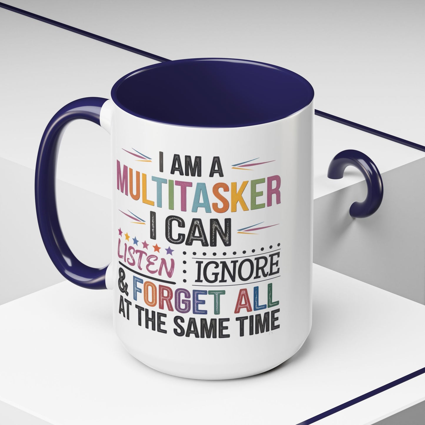 Multitasker Coffee 15oz Mug - Fun Accent Mug for Busy Beverages