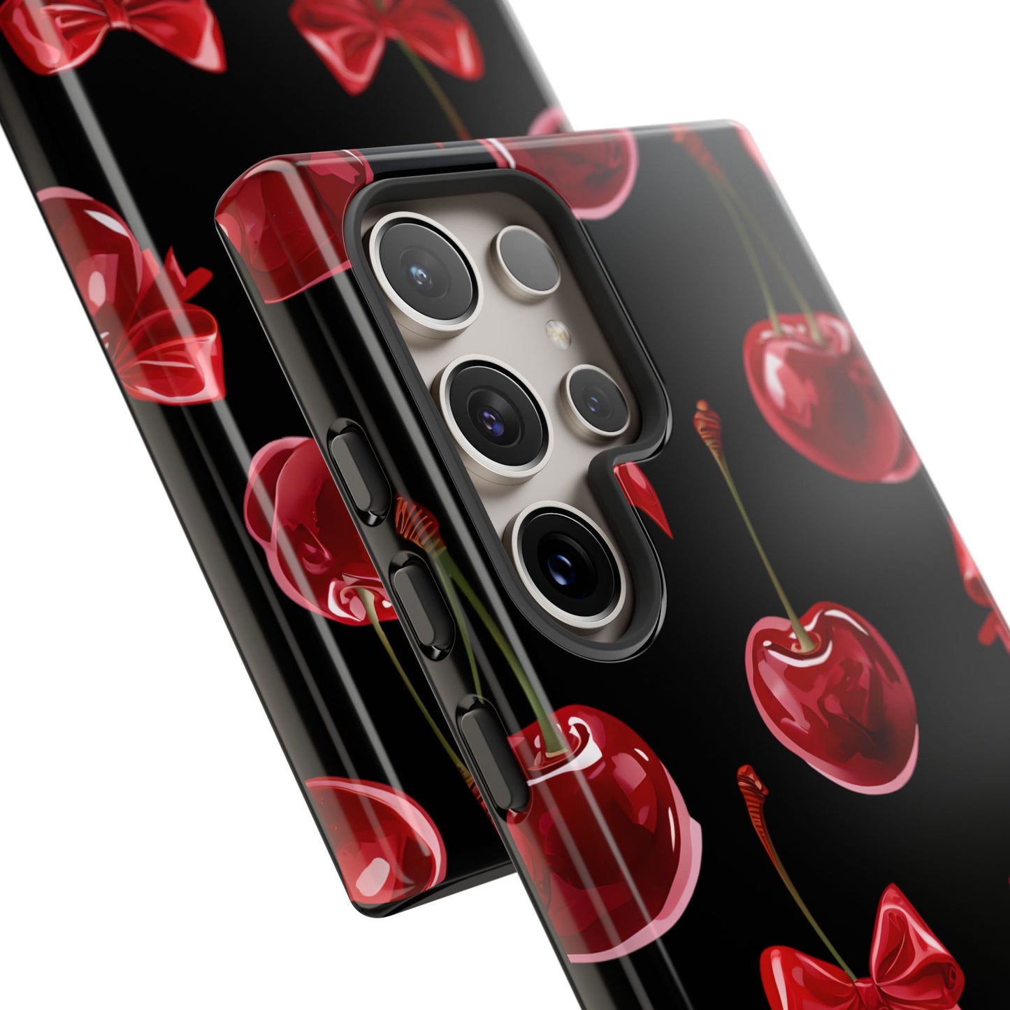 Coquette-Cherry Print Tough Phone Case - Stylish & Durable Protection