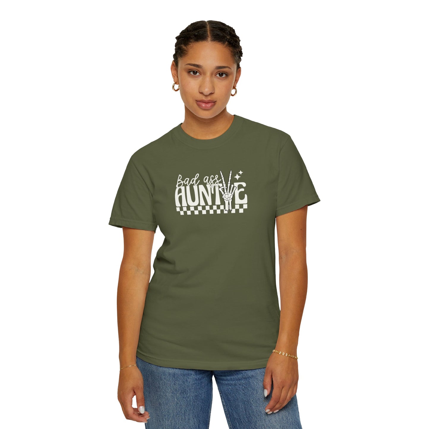 Bad Ass Aunt Unisex Garment-Dyed T-Shirt - Comfortable and Stylish Gift for Aunts