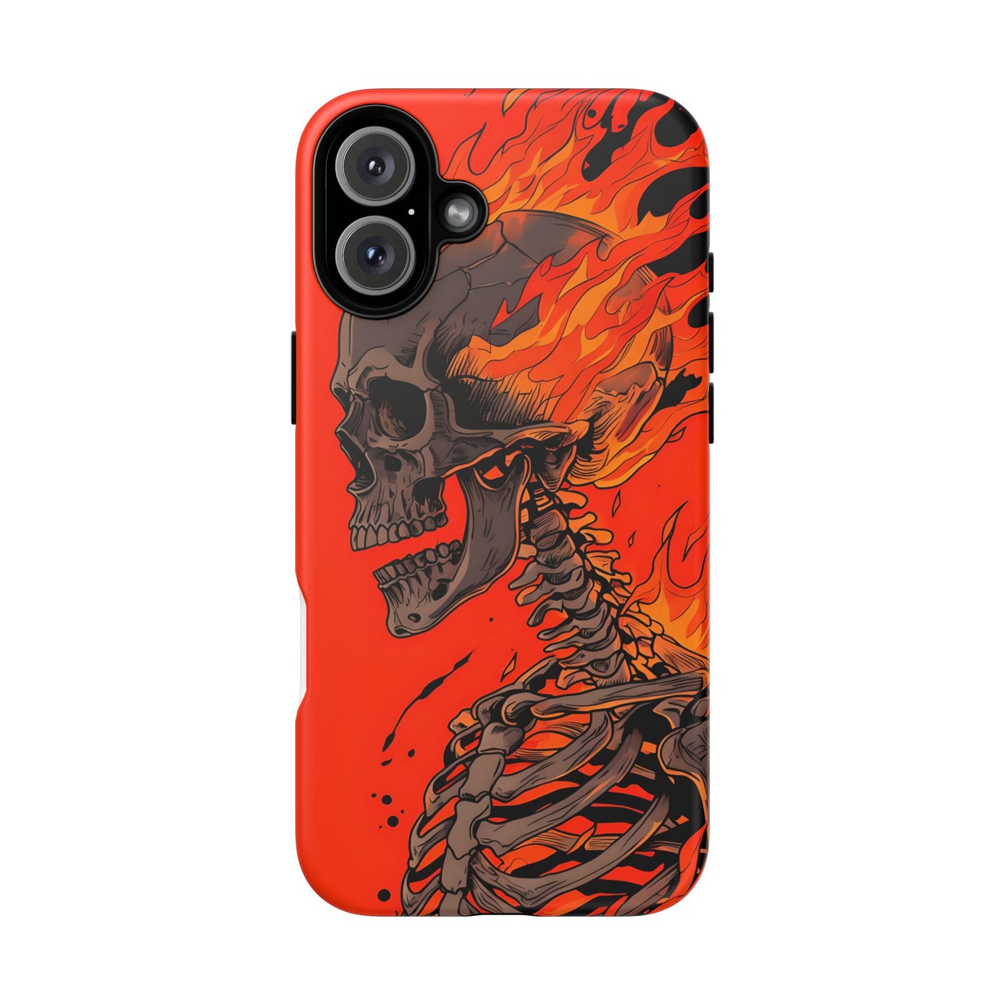 Flaming Skeleton Phone Case - Tough & Stylish Protection