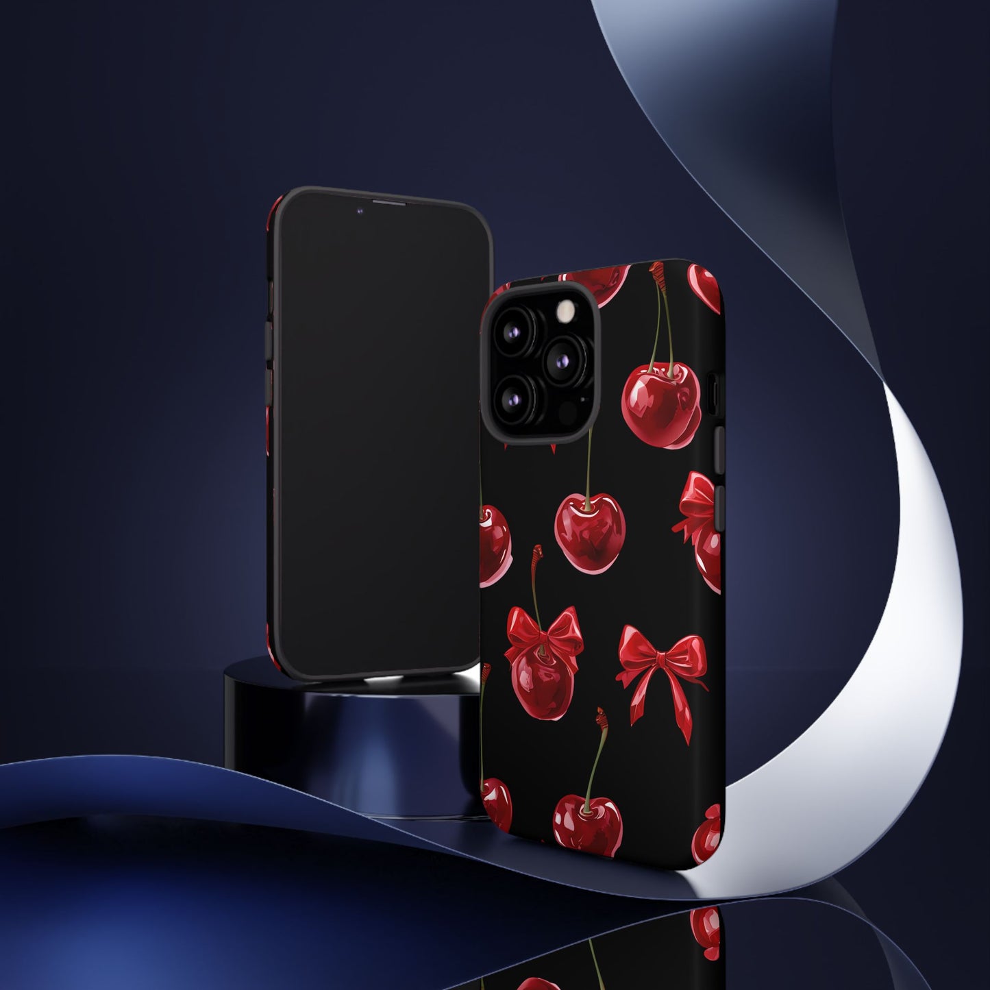 Coquette-Cherry Print Tough Phone Case - Stylish & Durable Protection