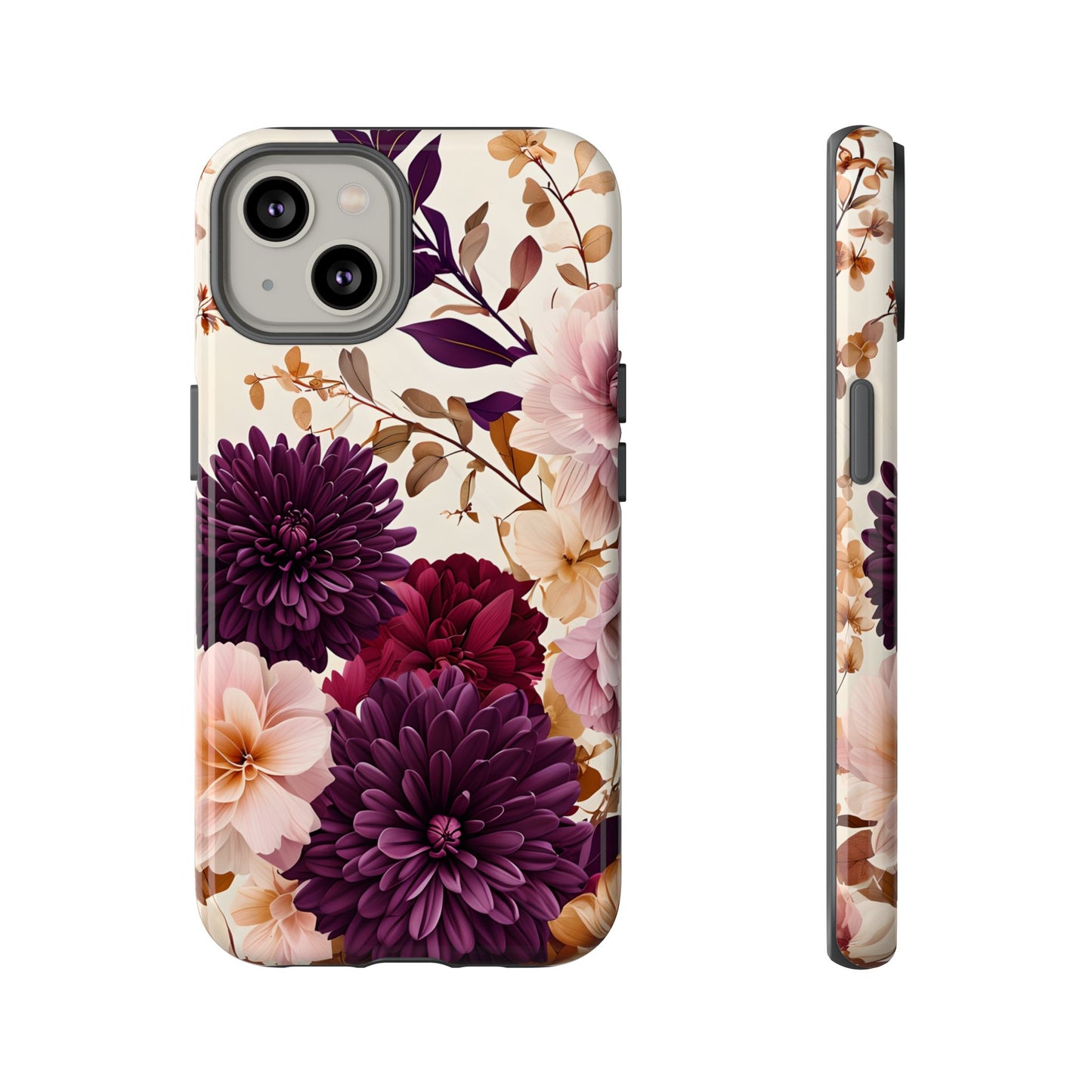 Floral Tough Phone Case - Elegant Design for iPhones & Androids
