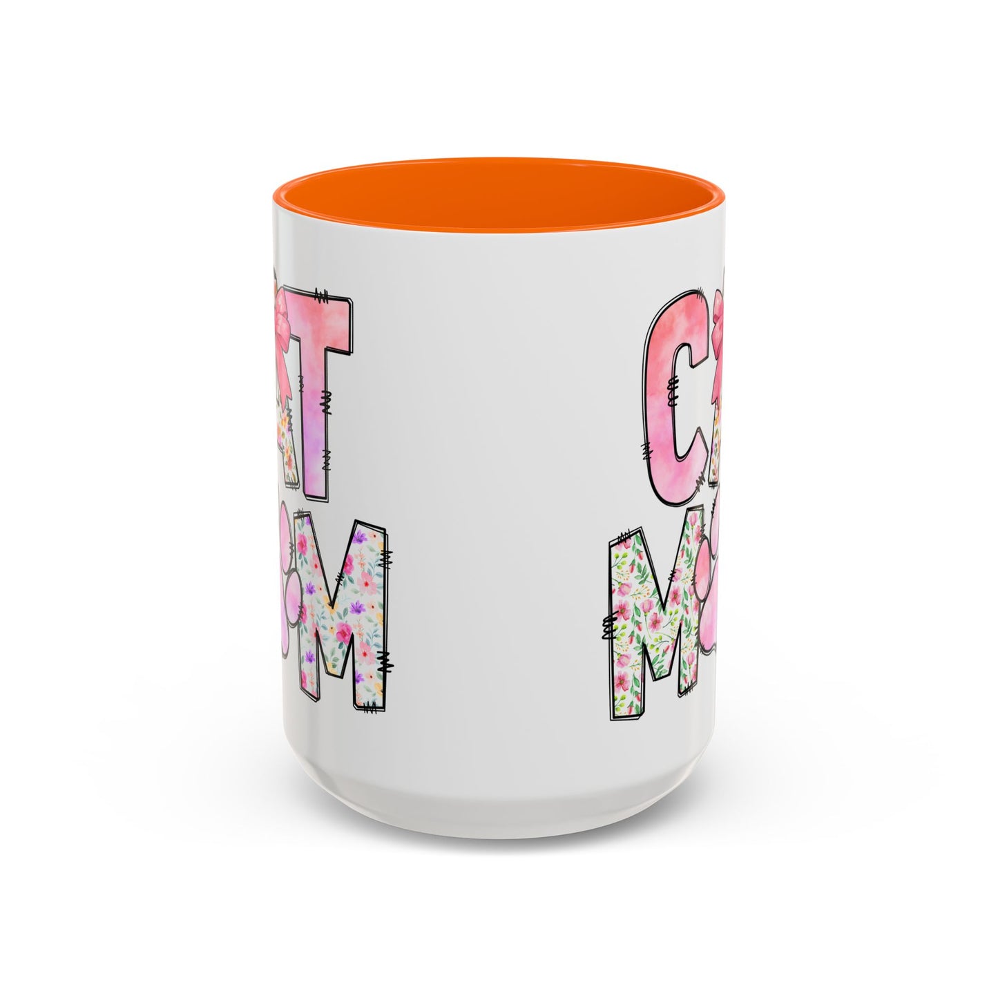 Floral Cat Mom 15oz Coffee Mug - Perfect Gift for Cat Lovers