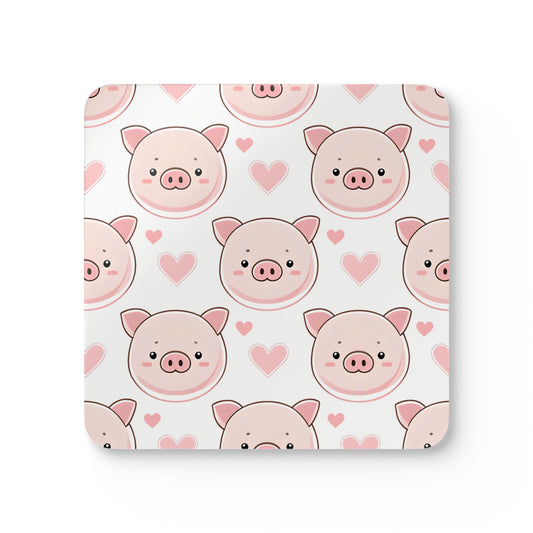 Cute Pig Cork Coaster Set - Perfect for Animal Lovers and Home Decor