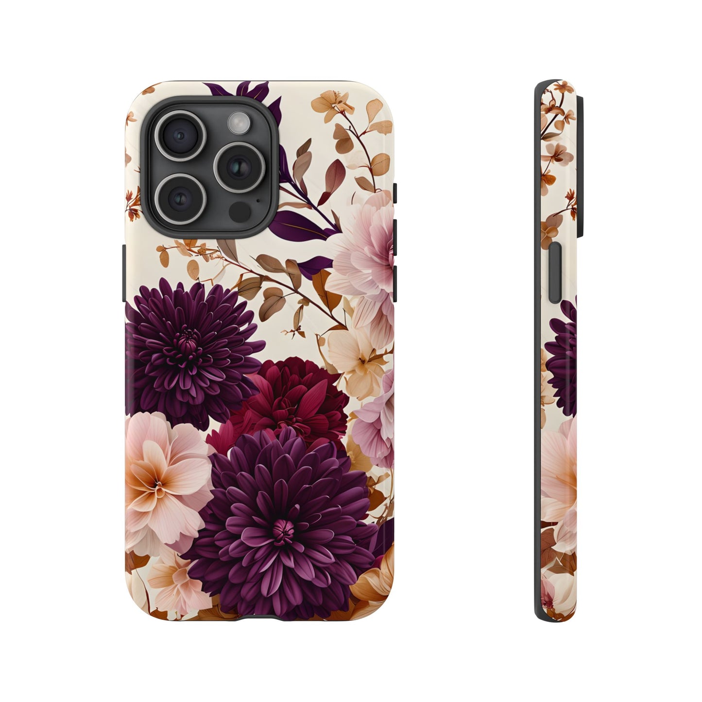 Floral Tough Phone Case - Elegant Design for iPhones & Androids