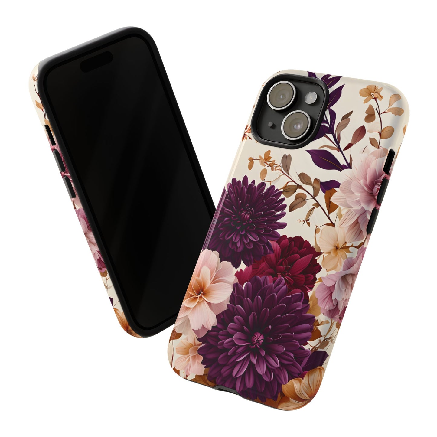 Floral Tough Phone Case - Elegant Design for iPhones & Androids
