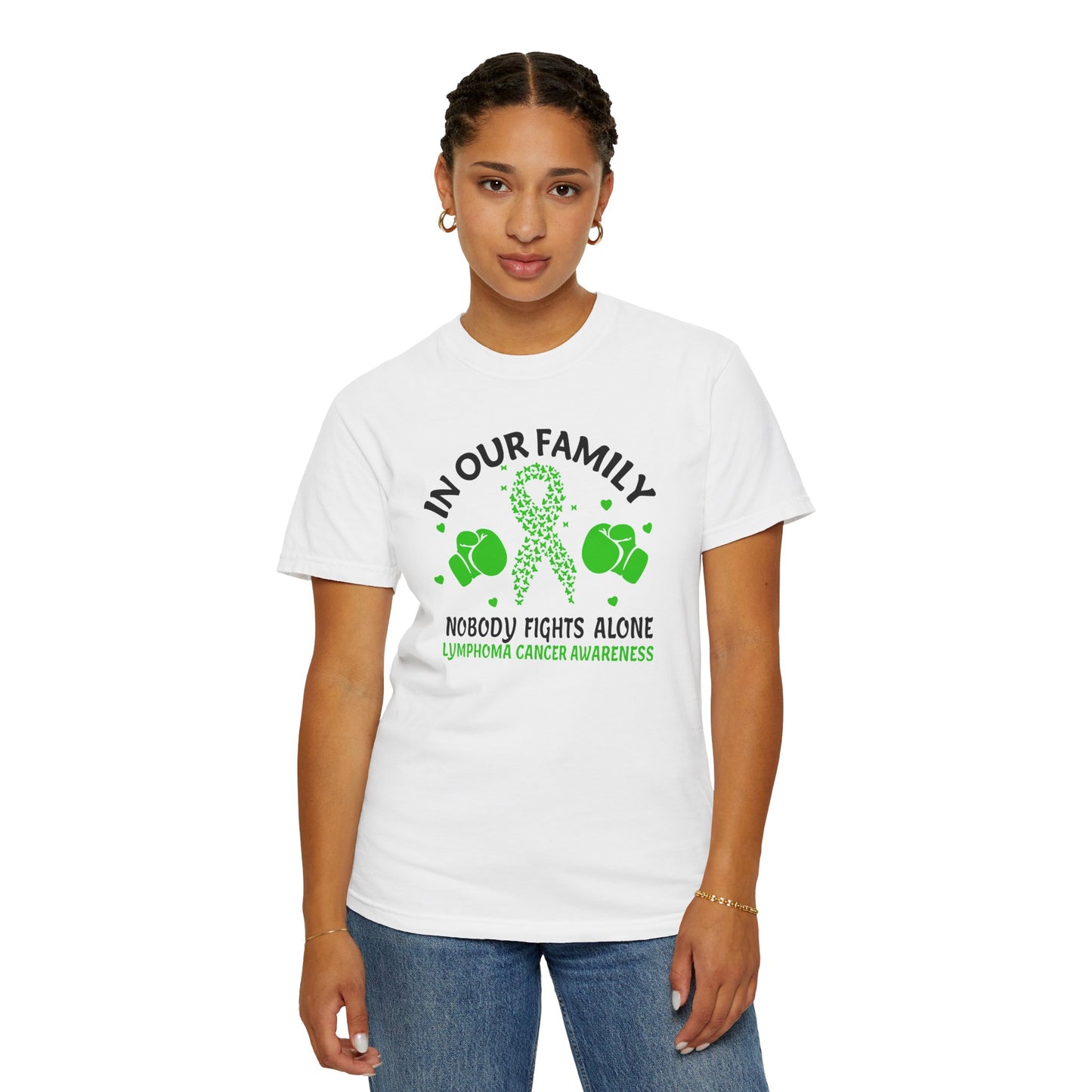 Lymphoma Awareness T-shirt, Family Support Shirt, Cancer Awareness Top, Gift for Fighters, Unisex Casual Tee