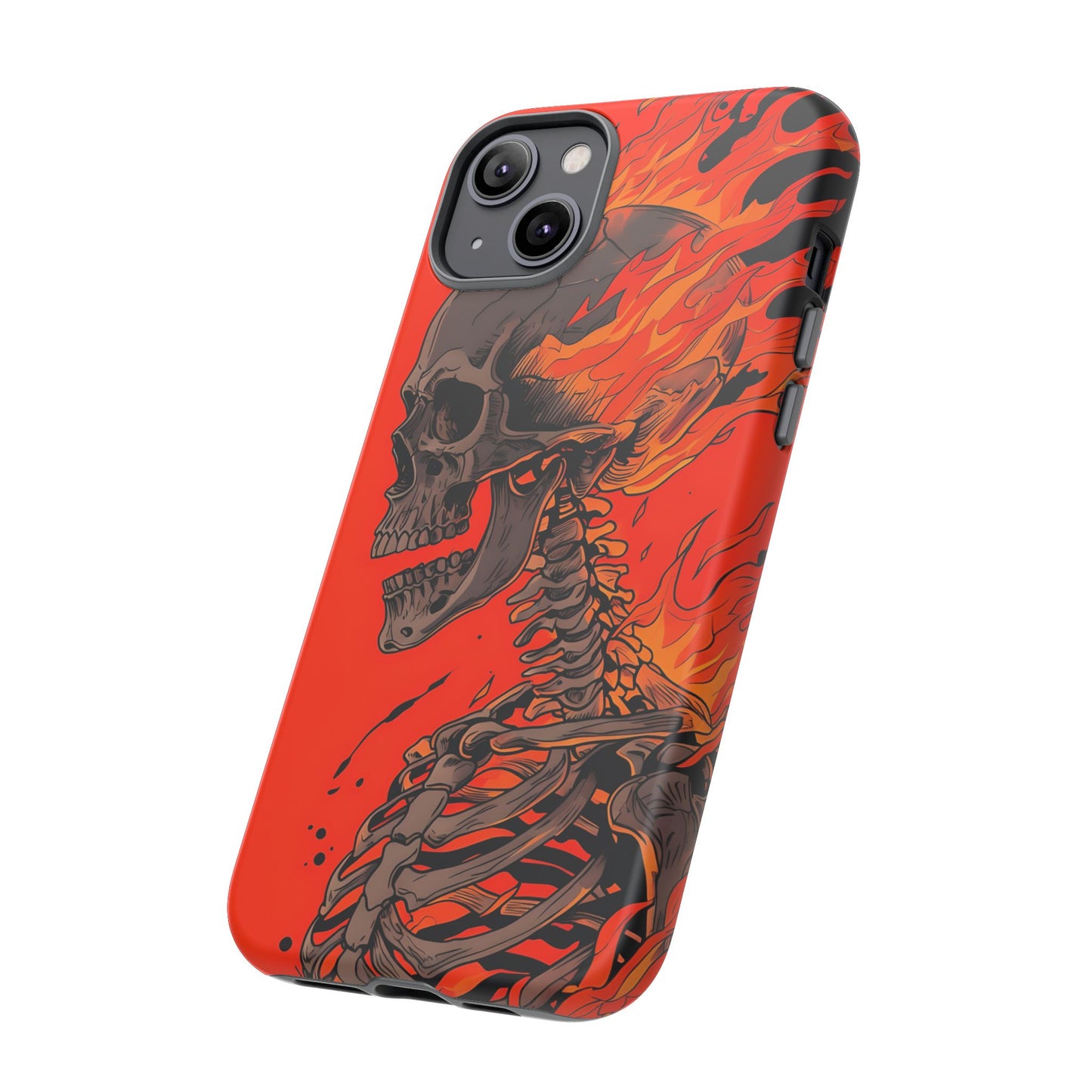 Flaming Skeleton Phone Case - Tough & Stylish Protection