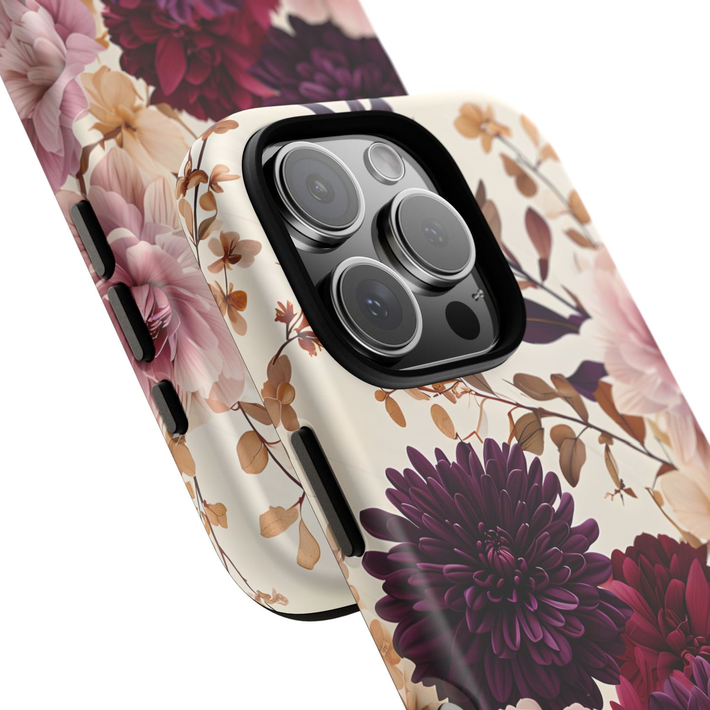 Floral Tough Phone Case - Elegant Design for iPhones & Androids