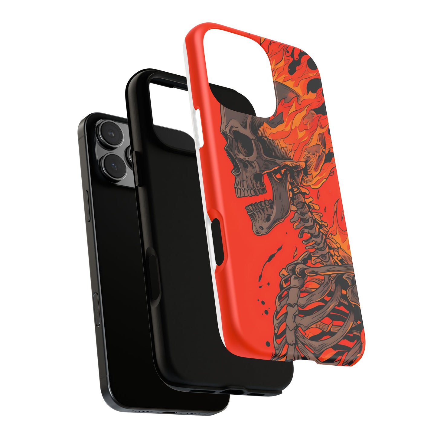 Flaming Skeleton Phone Case - Tough & Stylish Protection
