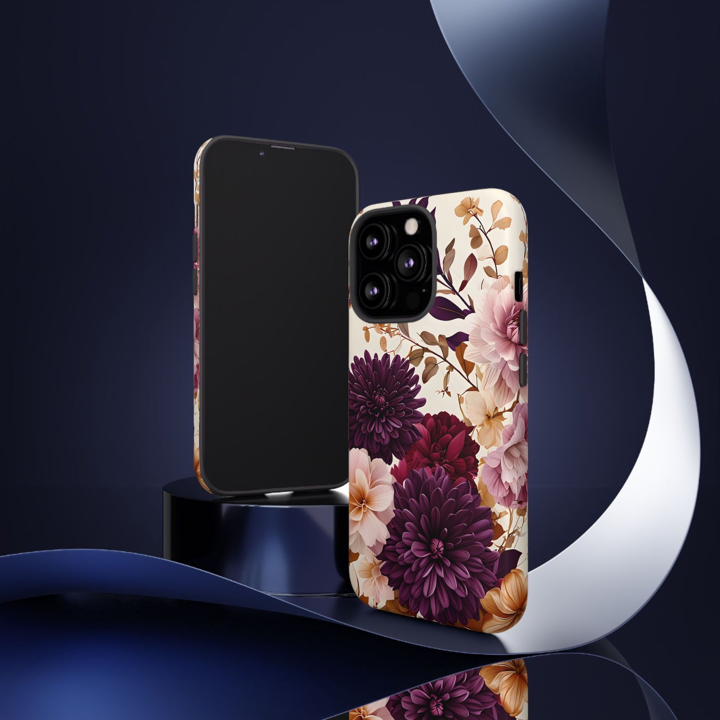 Floral Tough Phone Case - Elegant Design for iPhones & Androids