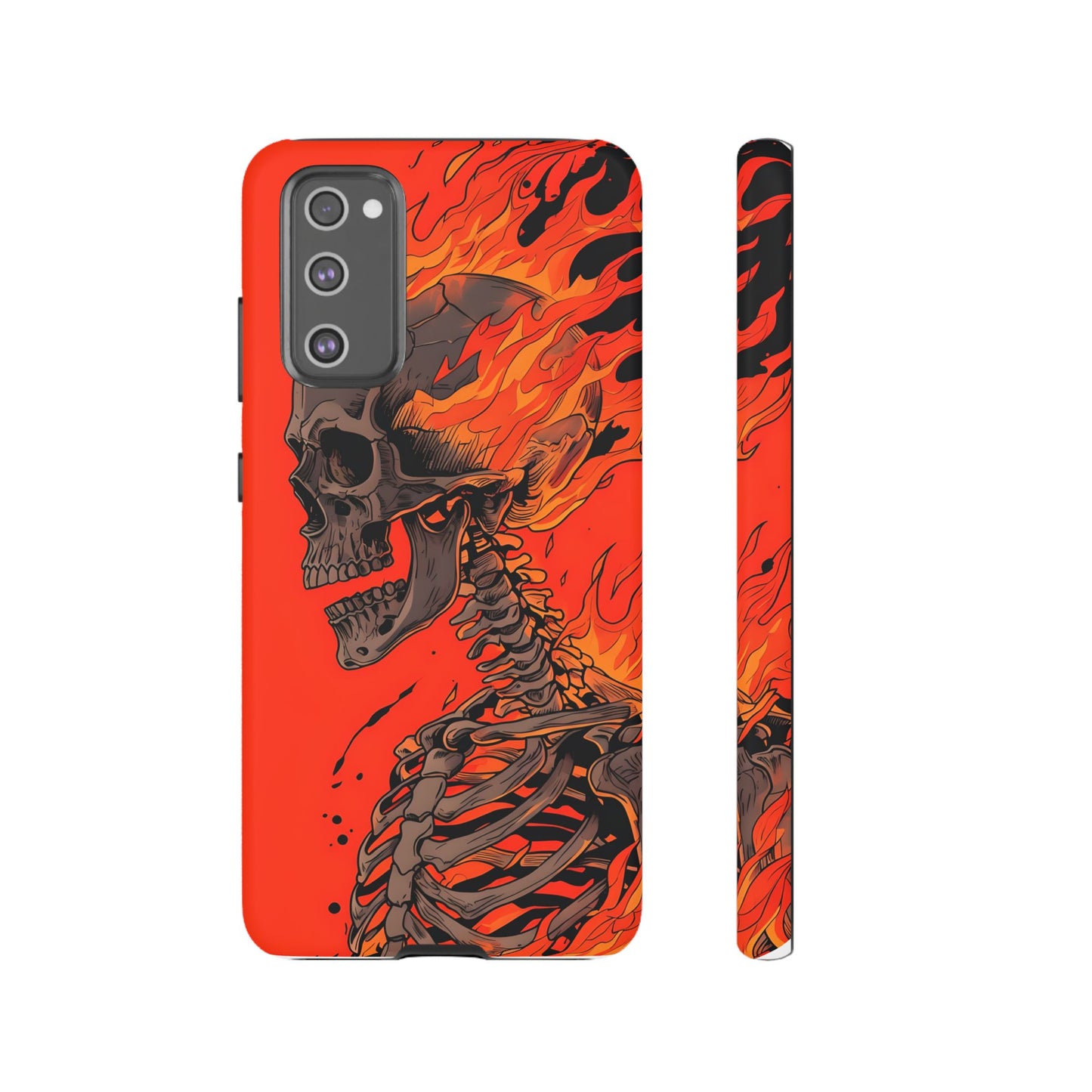 Flaming Skeleton Phone Case - Tough & Stylish Protection