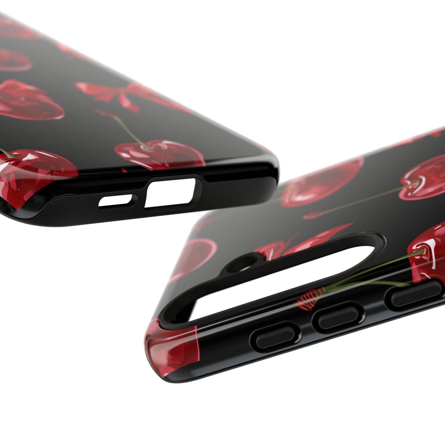 Coquette-Cherry Print Tough Phone Case - Stylish & Durable Protection