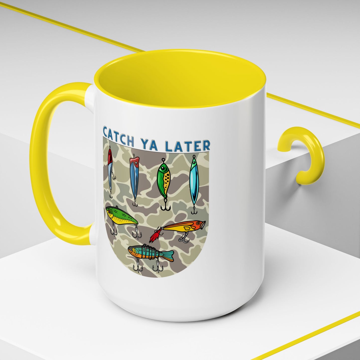 Catch Ya Later Fishing 15oz Mug - Fun Accent Coffee Mug for Anglers