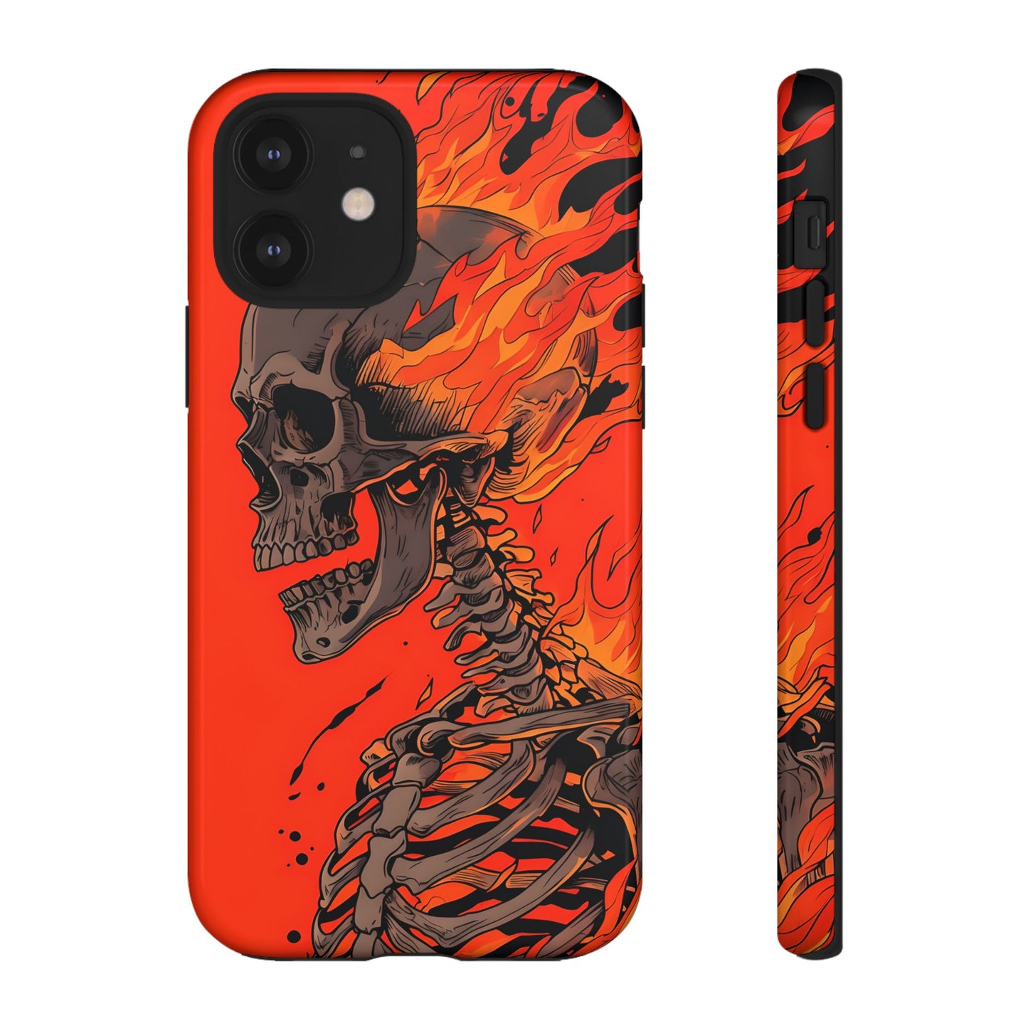 Flaming Skeleton Phone Case - Tough & Stylish Protection