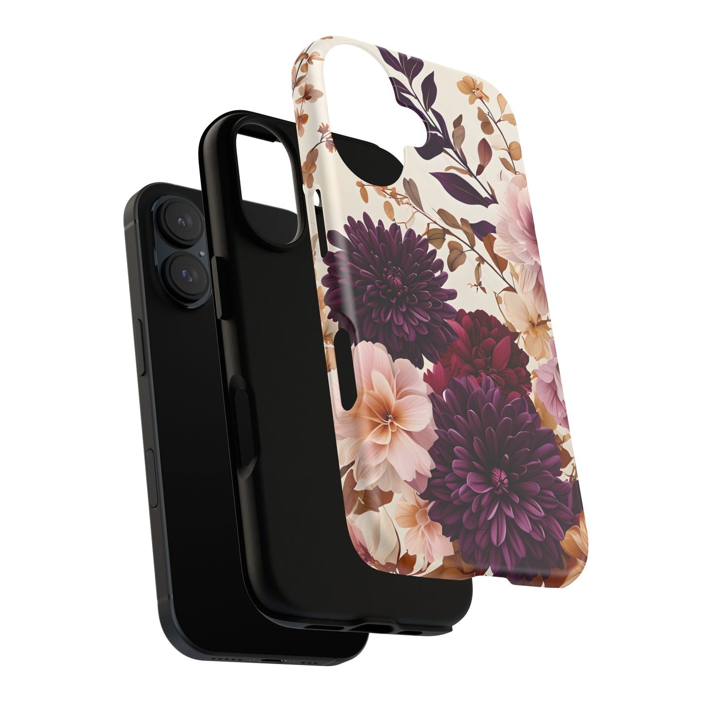 Floral Tough Phone Case - Elegant Design for iPhones & Androids