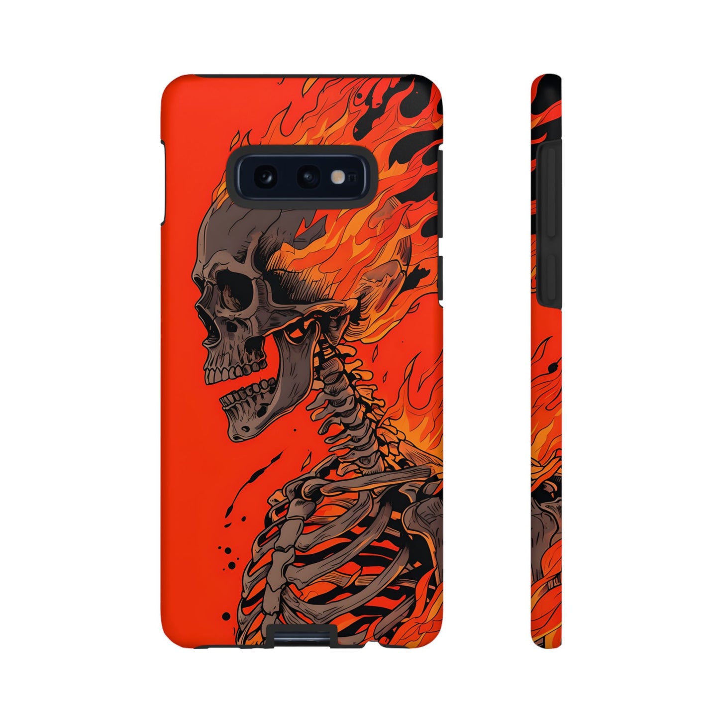 Flaming Skeleton Phone Case - Tough & Stylish Protection